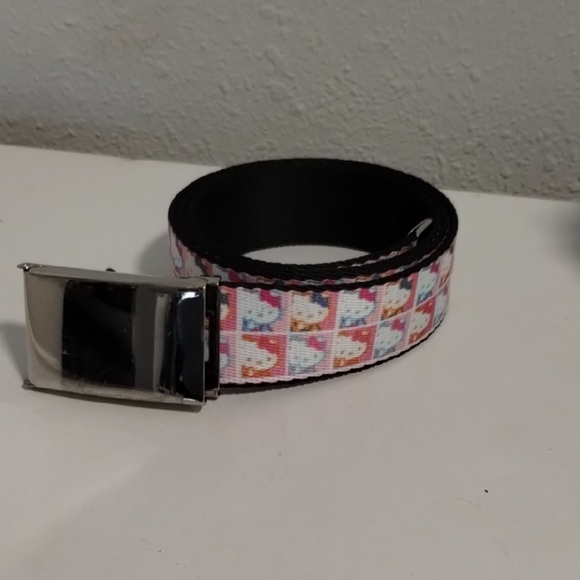 Source Unknown Other - Colorful Hello Kitty Patterned Belt with Silver Buckle